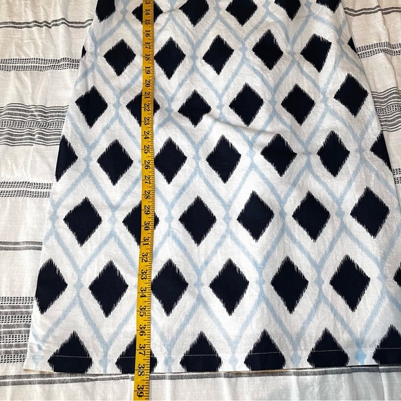 Talbots Blue White Linen Blend Sleeveless Shift Dress Knee Length Coastal - Picture 12 of 12